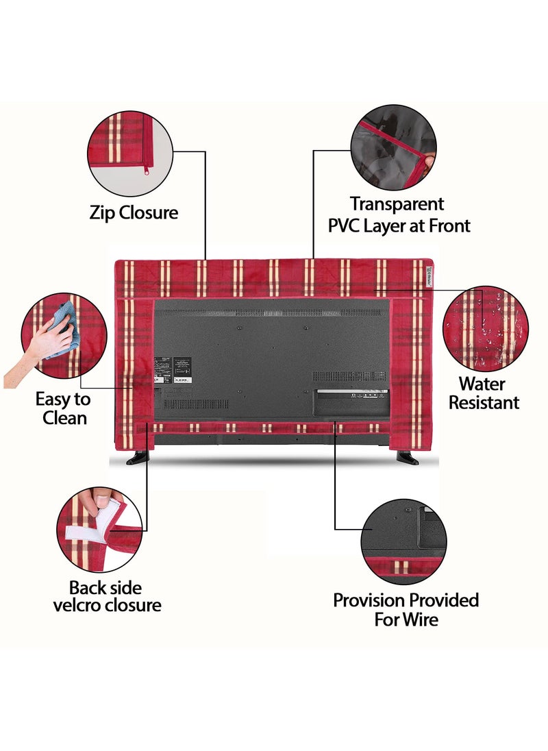 E-Retailer ERetailer Transparent LCDLED TV Protector Cover with Zipper Enclosure for 32 Inch Suitable for All Major Brand Model ColorRed Size29x3x19 Inches  - Image 5