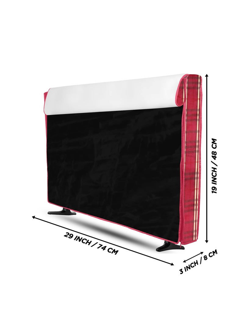 E-Retailer ERetailer Transparent LCDLED TV Protector Cover with Zipper Enclosure for 32 Inch Suitable for All Major Brand Model ColorRed Size29x3x19 Inches  - Image 3