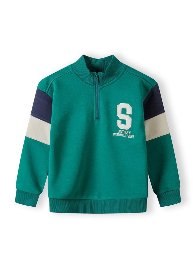 مينوتي سويت شيرت أطفال بسحاب ونقشة جامعية - Image 2