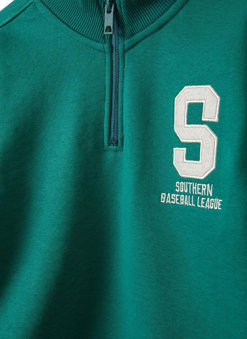 مينوتي سويت شيرت أطفال بسحاب ونقشة جامعية - Image 4