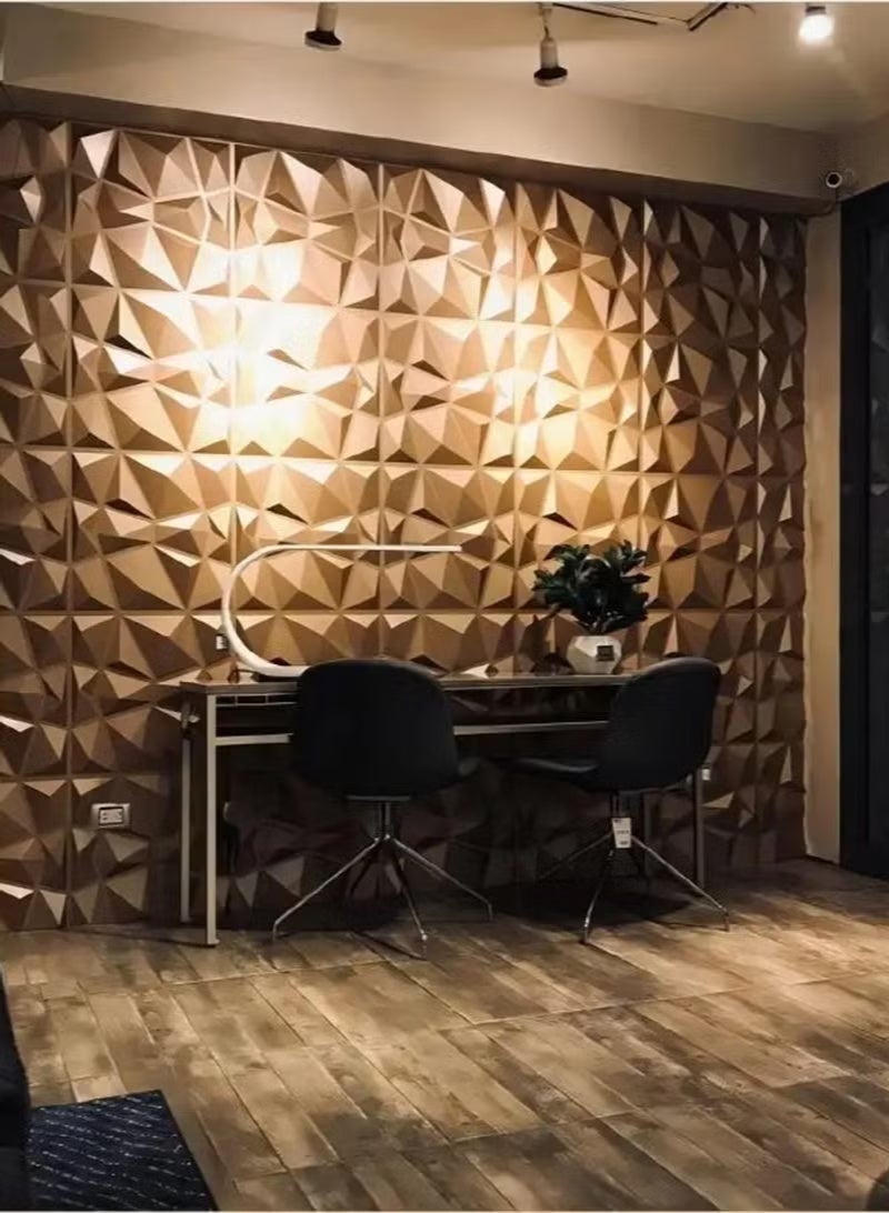 FUOE 12 Pcs 3D Wall Panel 3D Texture PVC Wallpaper Diamond Design Decorative Wall Cover For Living Room Lobby Bedroom Office Each 30x30cm - Image 3