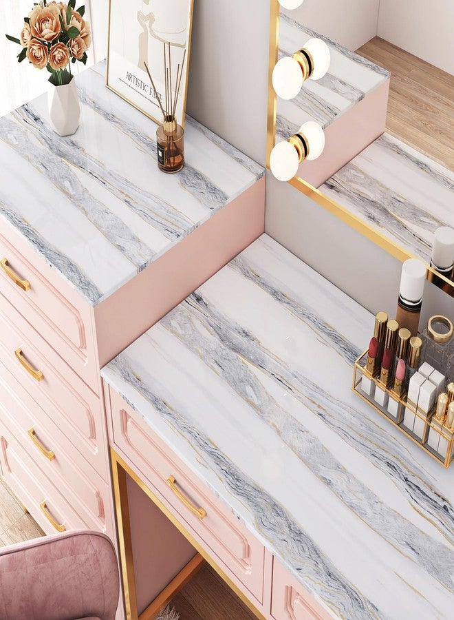 ReWallpaper ورق جدران ReWallpaper أبيض رمادي رخامي مقاوم للماء، قابل للتقشير واللصق، ورق جدران جرانيت مقاوم للحرارة، مناسب لسطح المطبخ، غلاف فينيل قابل للإزالة للخزائن والطاولات، 17.7 بوصة × 10 أقدام - Image 5