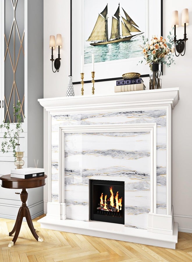 ReWallpaper ورق جدران ReWallpaper أبيض رمادي رخامي مقاوم للماء، قابل للتقشير واللصق، ورق جدران جرانيت مقاوم للحرارة، مناسب لسطح المطبخ، غلاف فينيل قابل للإزالة للخزائن والطاولات، 17.7 بوصة × 10 أقدام - Image 3