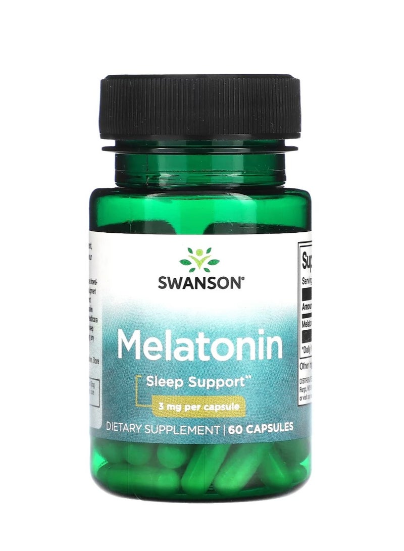 SWANSON Melatonin 3 mg 60 Capsules  - Image 1