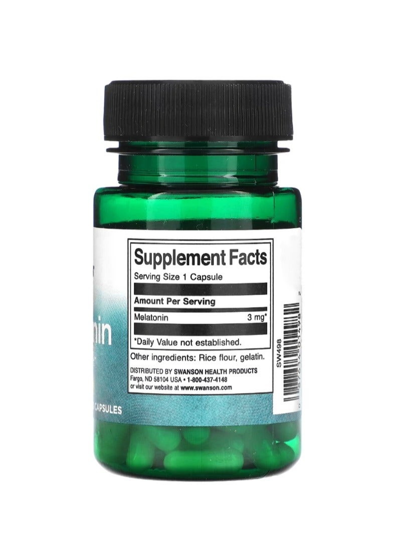 SWANSON Melatonin 3 mg 60 Capsules  - Image 2
