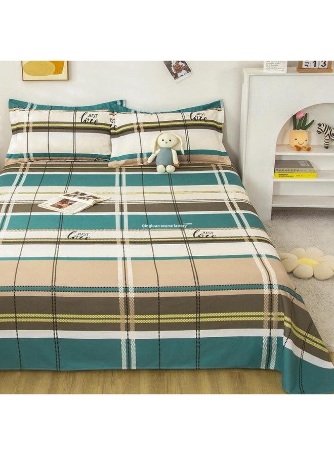 Bed Sheets Single Piece Thickeneded Summer Double 1.5m Pure Cotton Single Quilt Pillowcase 2 Three-piece Set 1.2 Single-Color:Vitality Mood-pink-Specifications:1.2m Bed 160*230cm Bed Sheets  - Image 3