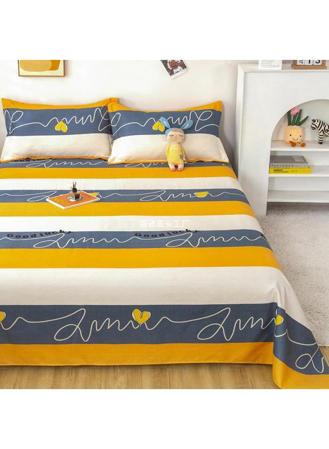 Bed Sheets Single Piece Thickeneded Summer Double 1.5m Pure Cotton Single Quilt Pillowcase 2 Three-piece Set 1.2 Single-Color:Vitality Mood-pink-Specifications:1.2m Bed 160*230cm Bed Sheets  - Image 2