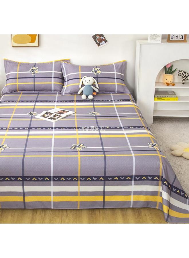 Bed Sheets Single Piece Thickeneded Summer Double 1.5m Pure Cotton Single Quilt Pillowcase 2 Three-piece Set 1.2 Single-Color:Vitality Mood-pink-Specifications:1.2m Bed 160*230cm Bed Sheets  - Image 5