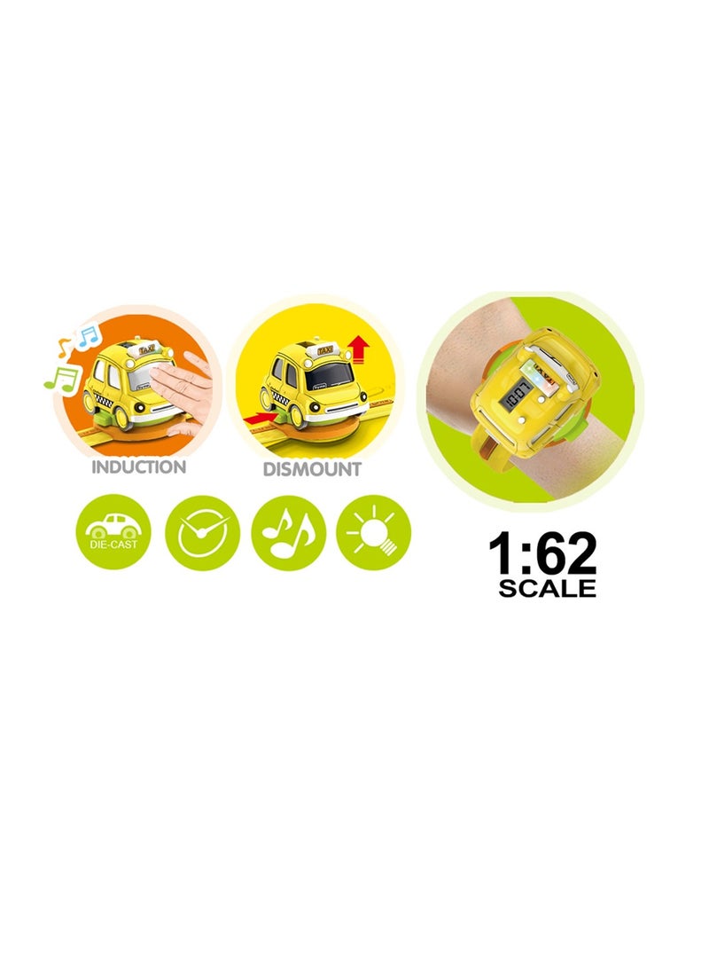 1:62 Alloy Watch Q Bus Car Interactive Induction with Light Music - Assorted Color
