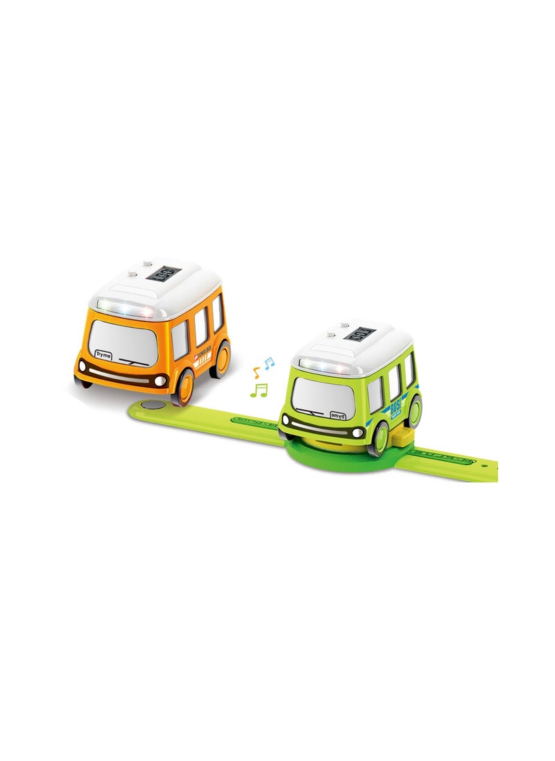 1:62 Alloy Watch Q Bus Car Interactive Induction with Light Music - Assorted Color