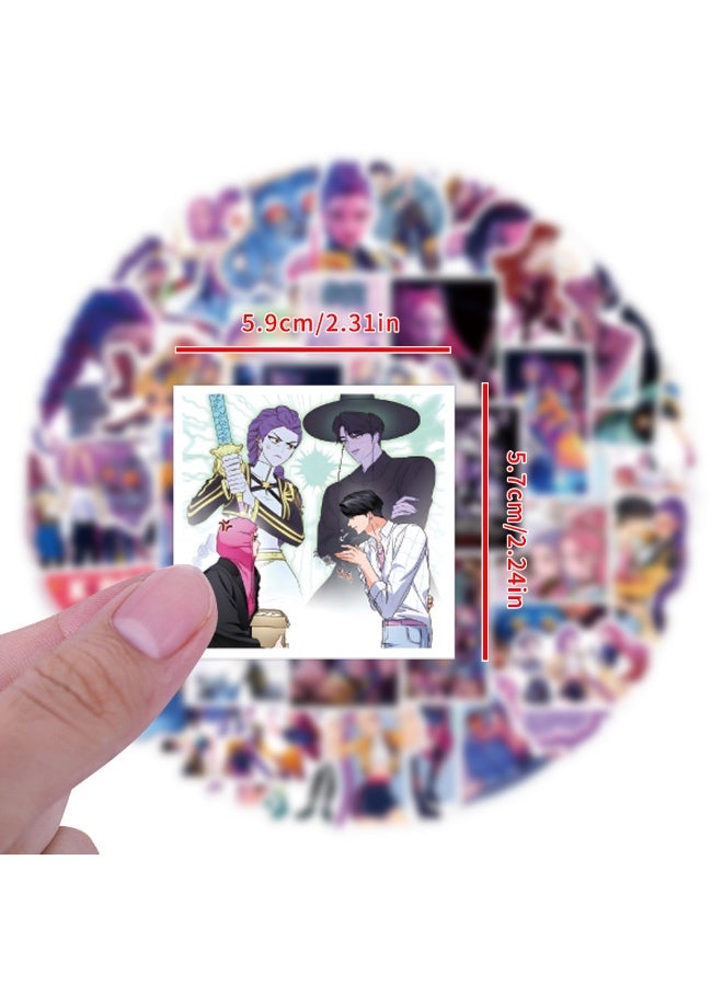 110pcs Korean Idol Demon Movie Hunters Pack, Anime Style Waterproof Vinyl Stickers for Teenagers and Adults for Laptop Skateboard Phone Guitar Travel Case Bike - Image 2