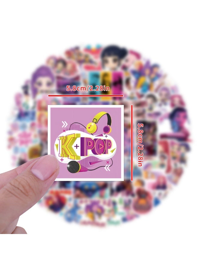 110pcs Korean Idol Demon Movie Hunters Pack, Anime Style Waterproof Vinyl Stickers for Teenagers and Adults for Laptop Skateboard Phone Guitar Travel Case Bike - Image 3