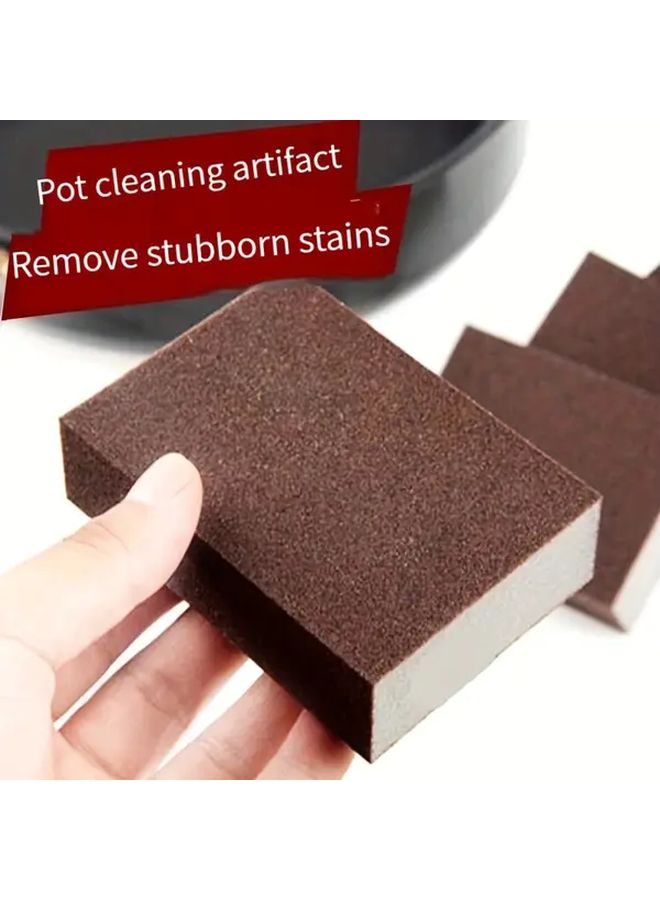 6Pcs Diamond Grit Rust Removal Sponge Heavy Duty Scouring Pads For Pots Pans - Image 4