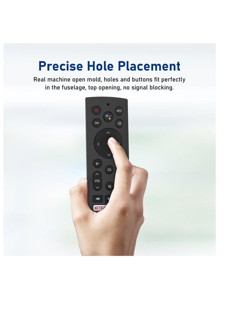 Excefore - Silicone Case Cover for Hisense Voice Remote ERF3A90, Fit for Hisense U7G U9G U8 Series 4K ULED Remote Silicone Cover, with Lanyard (Black Sleeve) - Image 1