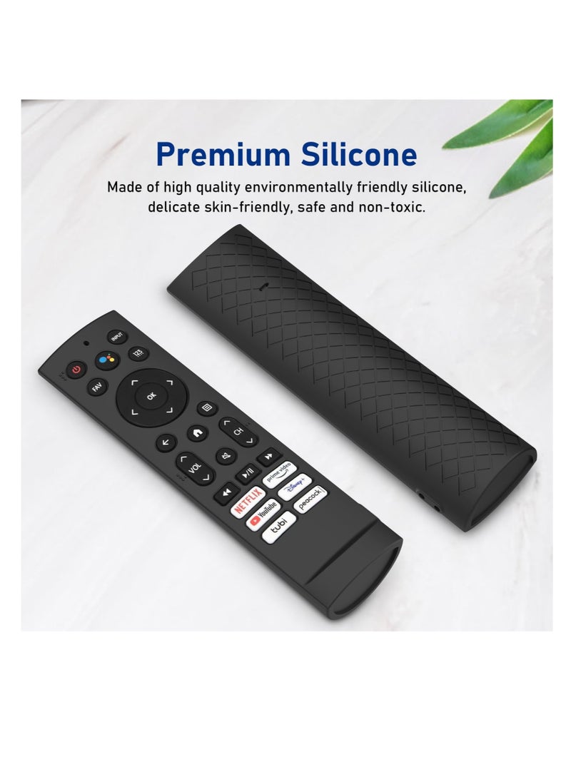 Excefore - Silicone Case Cover for Hisense Voice Remote ERF3A90, Fit for Hisense U7G U9G U8 Series 4K ULED Remote Silicone Cover, with Lanyard (Black Sleeve) - Image 1