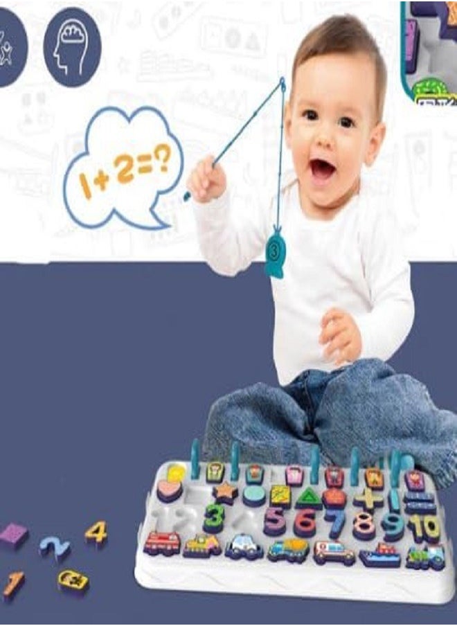 Early Learning Fishing Toy 5 in 1 Magnetic Sports Counting for Toddlers Wood  - Image 2