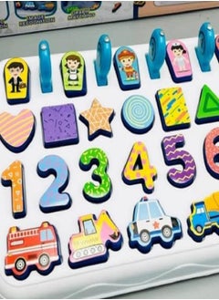 ماركة غير محددة Early Learning Fishing Toy 5 in 1 Magnetic Sports Counting for Toddlers Wood  - Image 3