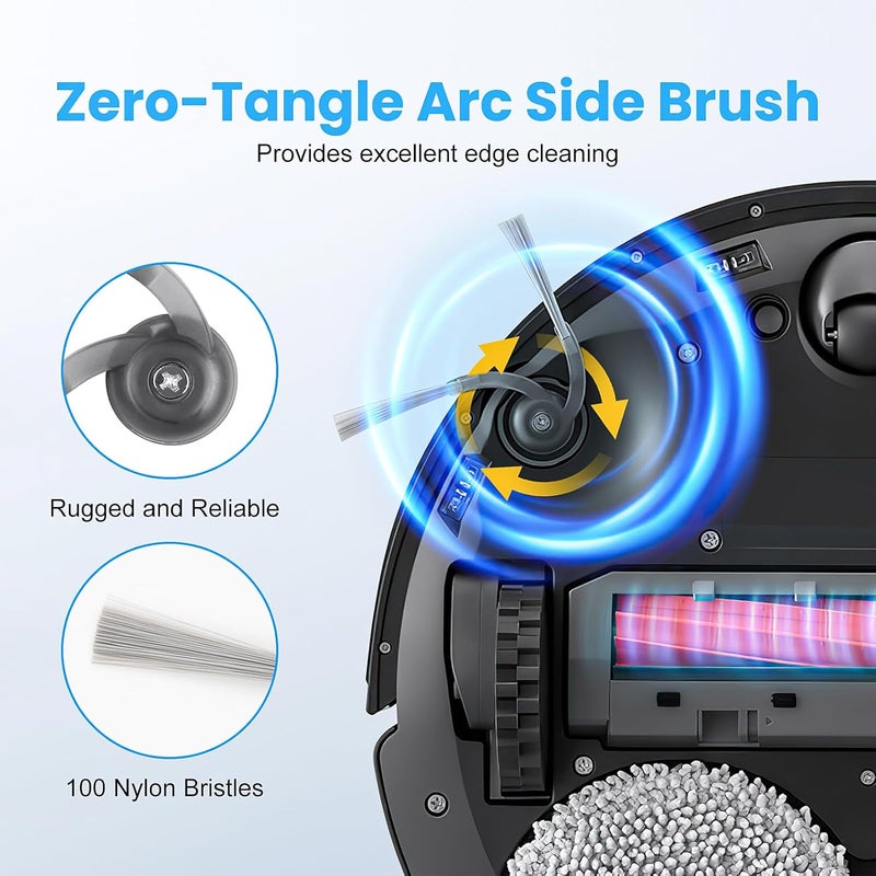 AnDongo 26 Pack Replacement Accessories for Roborock QV 35A / QV 35S / Qrevo S Pro Robot Vacuum Cleaner, 2 Mainbrush 6 Side Brush 4 HEPA Filter 6 Mop Pads 6 Dust Bags 1 Cleaning Brush 1 Screwdriver | 2 Mainbrush 6 Side Brush 4 HEPA Filter 6 Mop Pads 6 Dust Bags 1 Cleaning Brush 1 Screwdriver - Image 4