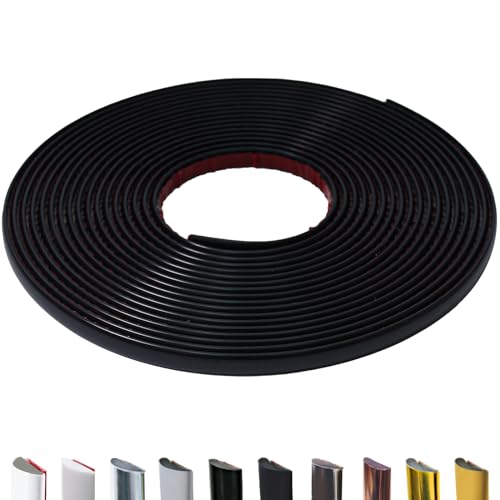 JSIWOTH 26.2 Ft Peel and Stick Wall Molding Trim, D-Shape Flexible Molding Trim Matte Black for Backsplash, Mirror, Wall, Window & Door Frames, Waterproof Self Adhesive Trim(W:0.4", T:0.1") - Image 1