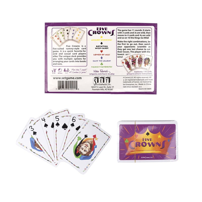 Tickles Five Crown Card Game, 5 Suited Rummy Style Fun, Interactive Party Game for Kids and Adult Pack of 1 (Color: Multi-Color) - Image 3