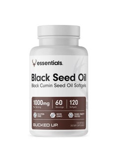 Bucked Up Black Seed Oil 1000Mg Per Serving (Black Cumin Seed Oil) Essentials (60 Servings 120 Softgels)  - Image 2
