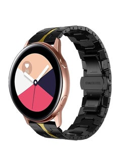 Replacement Strap For Samsung Galaxy Watch Active Armor Stainless Steel Metal Watch Band Black+Gold