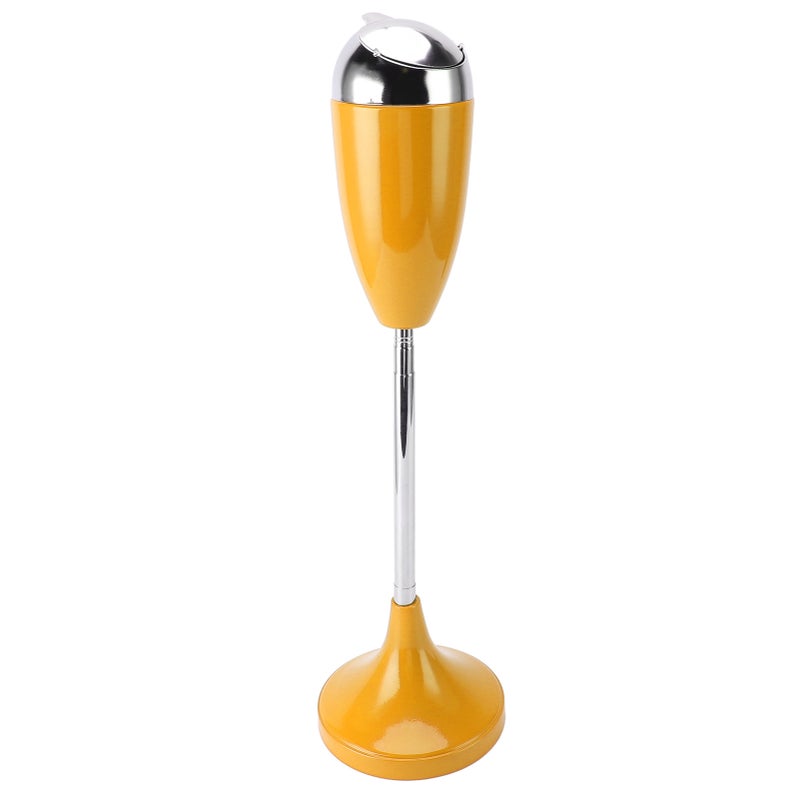 Outdoor Standing Ashtray with Lid Large Capacity Self Cleaning Detachable Adjustable Height Floor Standing Ash Tray for Home Patio Yellow - Image 1