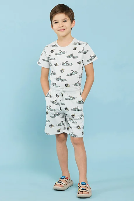 أر أند بي 2 Pack Printed  T-Shirt & 1 Shorts Set