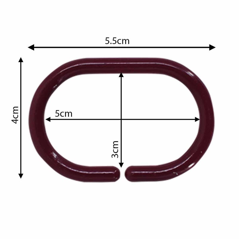 KidsCity.in Shower Curtain Rings, Plastic Rust-Proof, Unbreakable, Slides Easily on Bath Drape Rod, Curtain Liner, 24 C Shape Hooks - (JS160905) Maroon  - Image 5