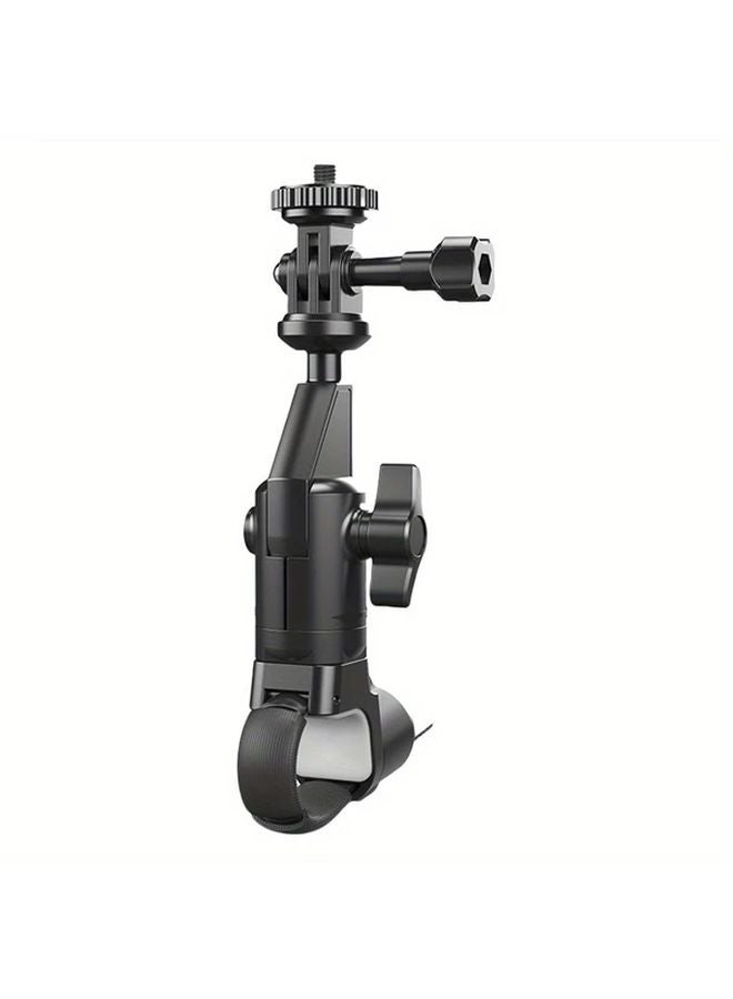 حامل كاميرا دراجة نارية أسود ذراع دوار 360 قابل للتعديل مشبك متين تسجيل بدون استخدام اليدين - Image 1