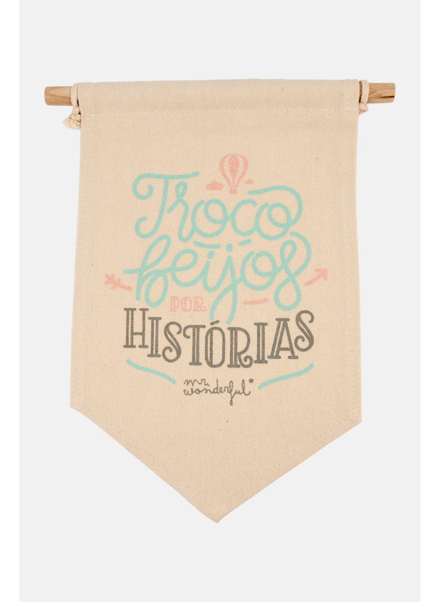 Mr. Wonderful I Exchange Kisses For Stories Flag, Brown  - Image 1