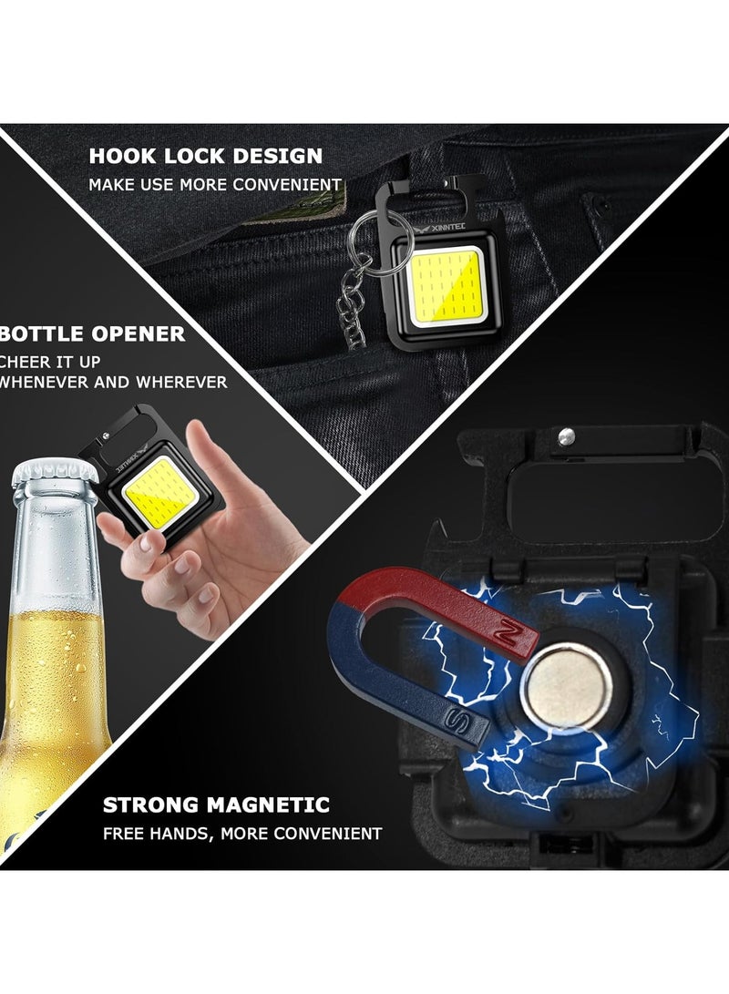 XINNTEC Mini LED COB Keychain Work Light Truly 500mAh 1000 Lumens 4 Mode Tiny Handheld Torch Multifunctional Emergency Keyring Flashlight Rechargeable... - Image 5