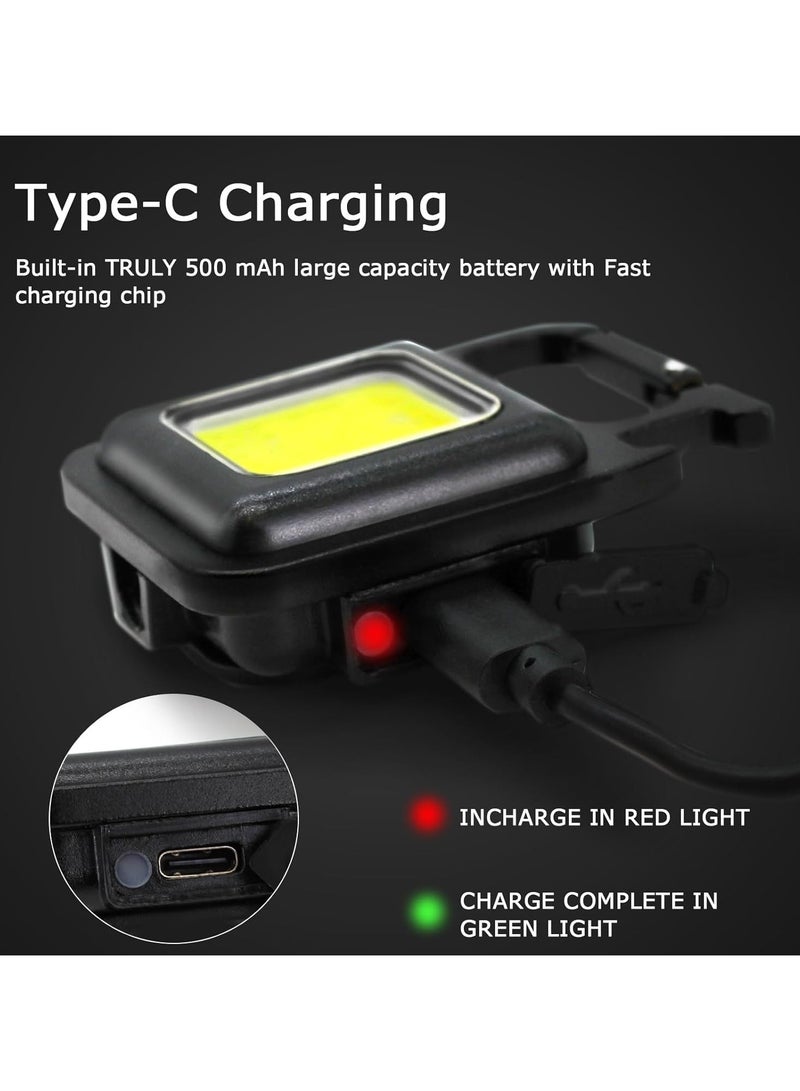 XINNTEC Mini LED COB Keychain Work Light Truly 500mAh 1000 Lumens 4 Mode Tiny Handheld Torch Multifunctional Emergency Keyring Flashlight Rechargeable... - Image 4