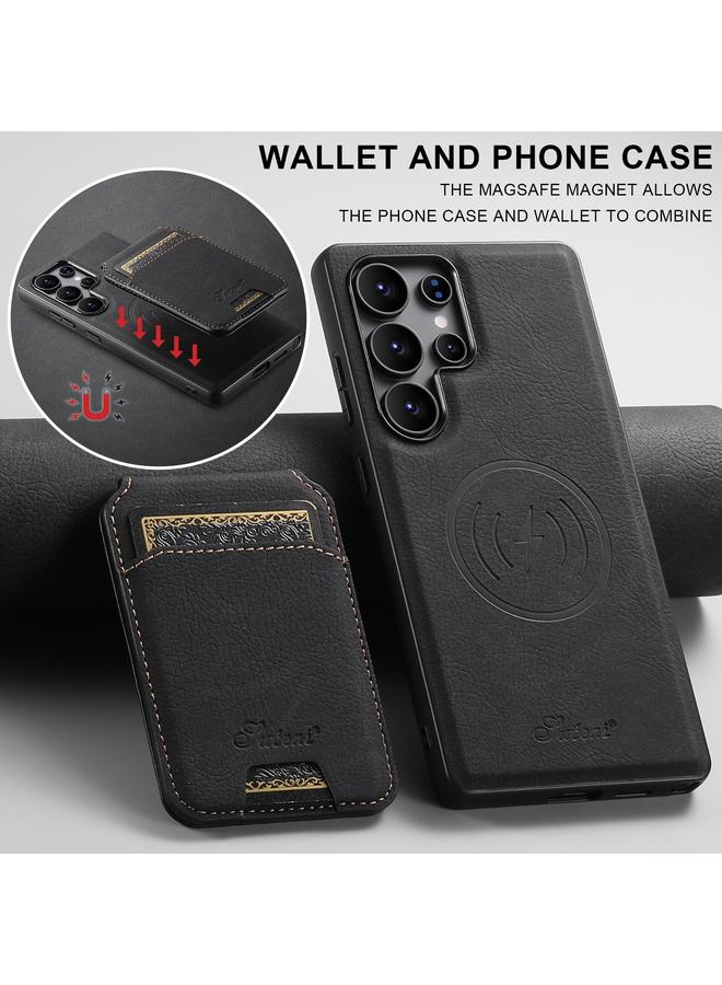 Suteni Case For Samsung Galaxy S25 Ultra 5G H16 Litchi Texture Leather Detachable Wallet Back Phone Case - Image 2