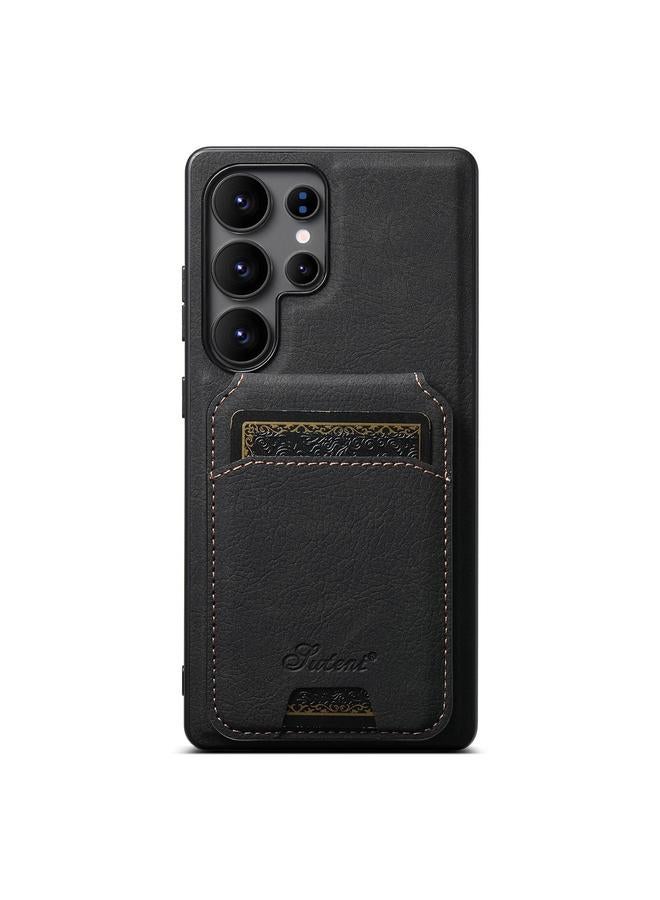 Suteni Case For Samsung Galaxy S25 Ultra 5G H16 Litchi Texture Leather Detachable Wallet Back Phone Case - Image 1