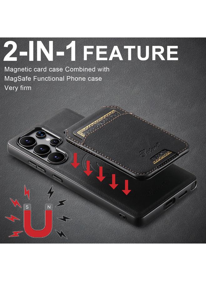 Suteni Case For Samsung Galaxy S25 Ultra 5G H16 Litchi Texture Leather Detachable Wallet Back Phone Case - Image 3