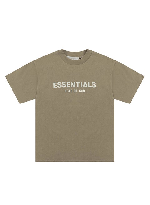 High-Version FOG ESSENTIALS Velvet Letter Tee Brown