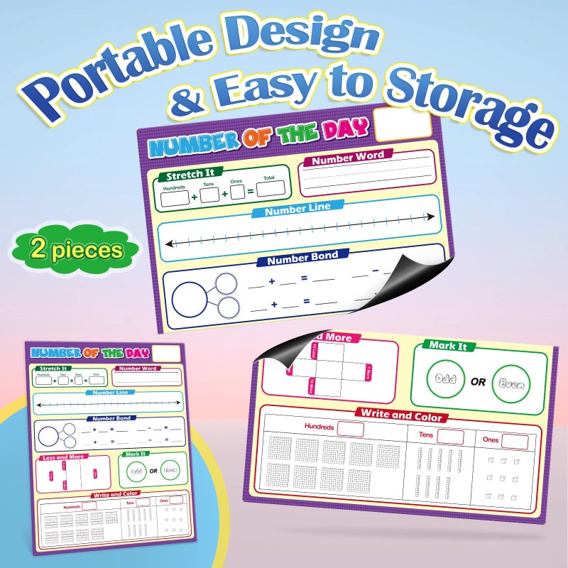 Aizweb Giant Magnetic Number of The Day Chart Paper,Dry Erase Place Value Number Line for Classroom Whiteboard Accessories,Teacher Must Have Essential Homeschool Teaching Supplies,Math Manipulative - Image 4