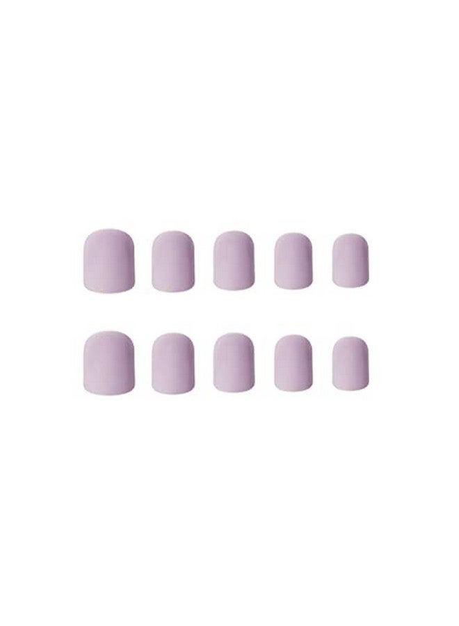 KLOSS BEAUTY KLOSS BEAUTY LILAC WOO SHORT SQAURE press on nails Artificial Nails, Reusable Fake Nails, Set of 22 false nails Universally sized nail extensions for women Press- On nails, Longlasting fake nails with Glue MATT Finish ( Lilac ) - Image 3
