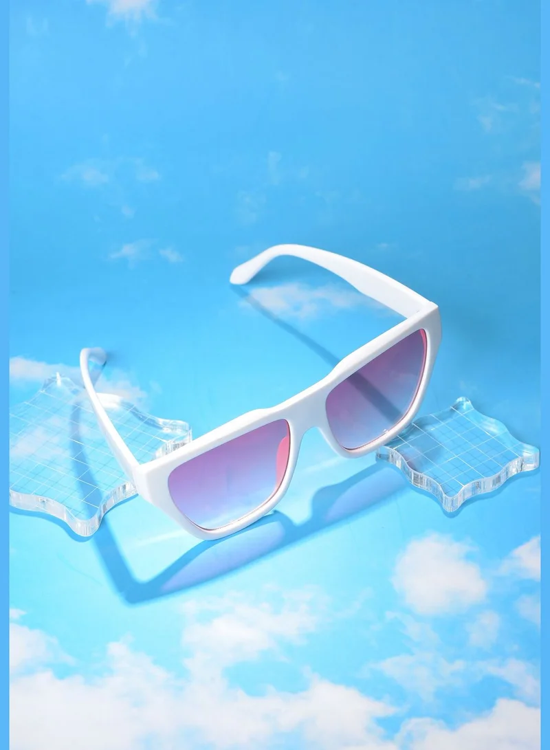 Haute Sauce Women Pink Lens White Cateye Sunglasses