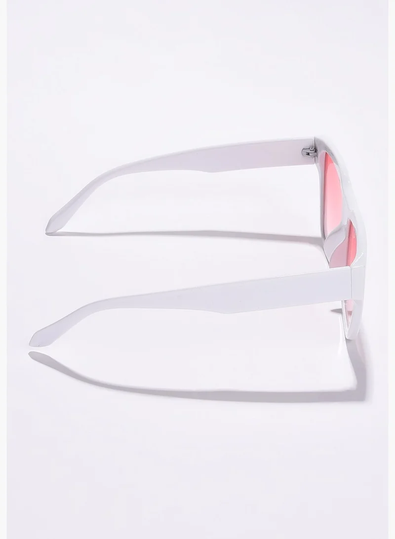 Haute Sauce Women Pink Lens White Cateye Sunglasses