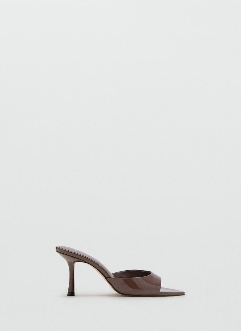 MANGO Casual Patent Leather Effect Heeled Sandals  - Image 1