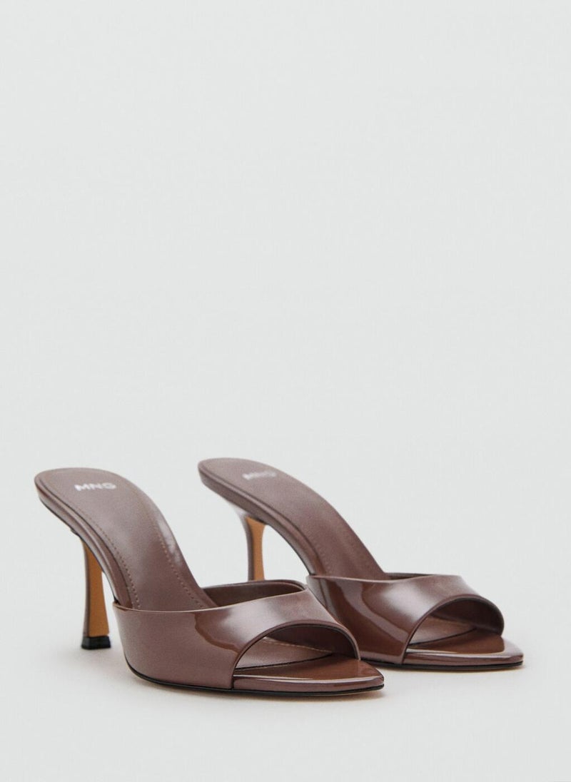 MANGO Casual Patent Leather Effect Heeled Sandals  - Image 2