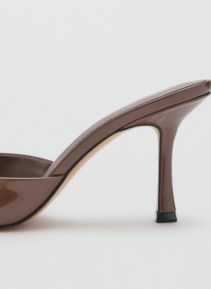 MANGO Casual Patent Leather Effect Heeled Sandals