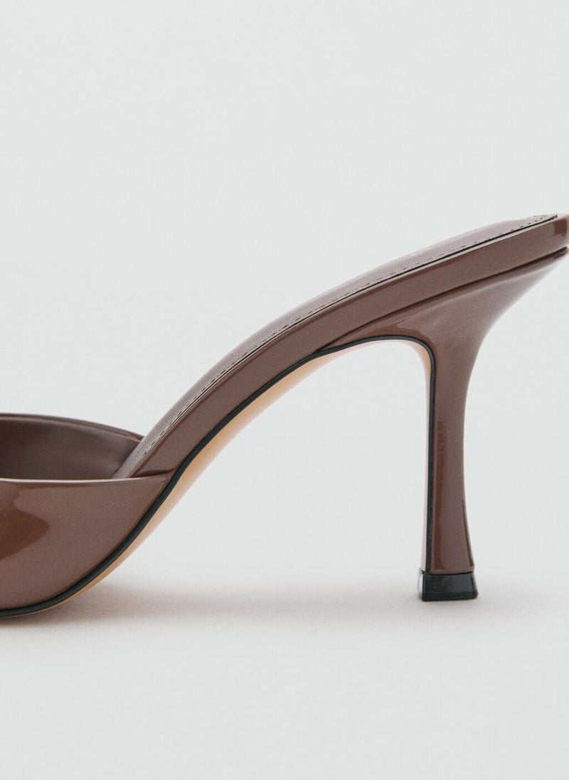 MANGO Casual Patent Leather Effect Heeled Sandals  - Image 3