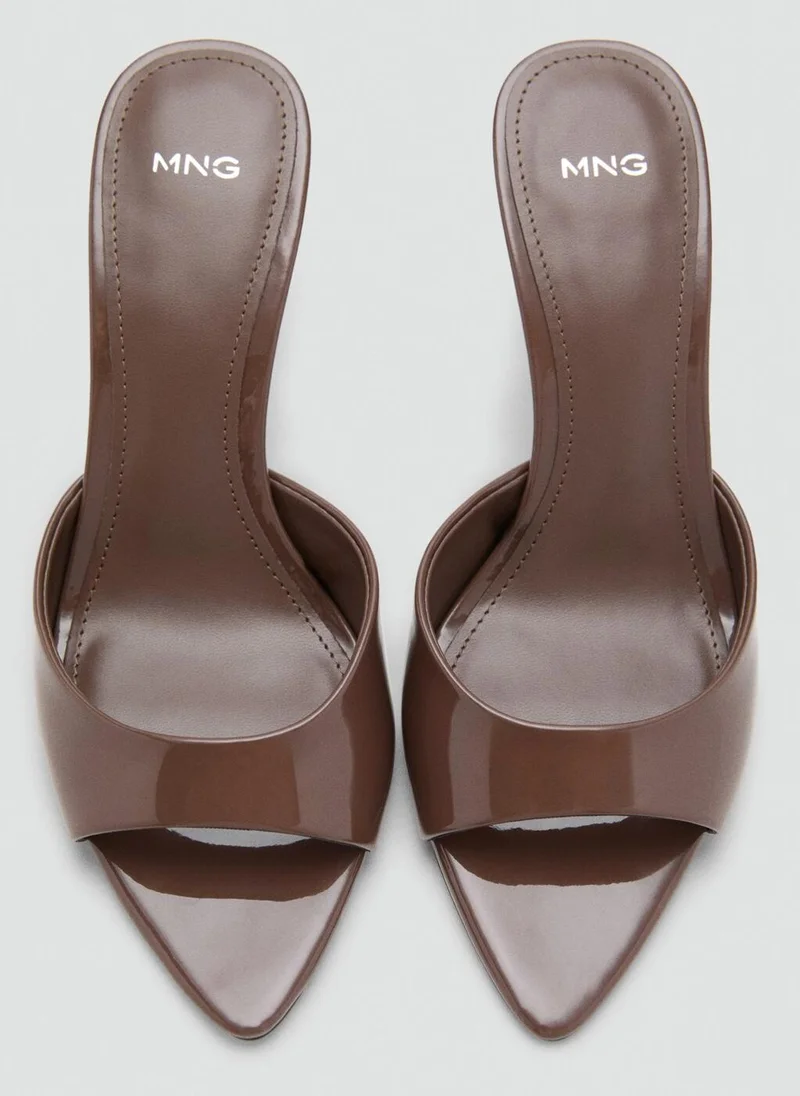 MANGO Casual Patent Leather Effect Heeled Sandals