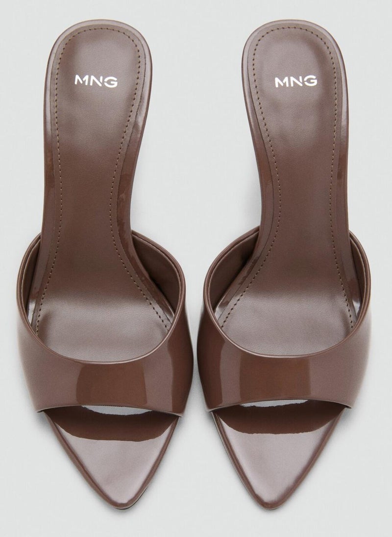 MANGO Casual Patent Leather Effect Heeled Sandals  - Image 4