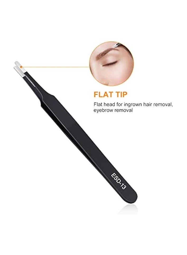 PROMASS 9PCS Precision Tweezers Set, Upgraded Anti-Static Stainless Steel of Tweezers, for Electronics, Soldering, Laboratory Work, Jewelry-Making, Model, Craft - Image 4