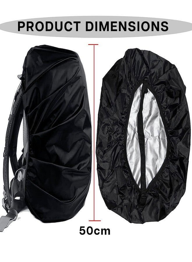 Heer Dust & Rain Cover for Backpack with Pouch, Waterproof Dustproof Rain Cover Bag Elastic Adjustable for School, College,Office, Trekking Bags (30L-35L,Black) (Pack of 2) - Image 2