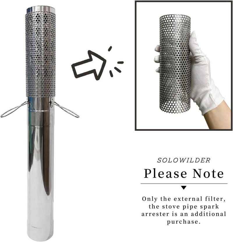 SoloWilder Stove Pipe Spark Arrestor Screen Stainless Steel Chimney Tube Filter Stovepipe Top Cap 2.36 inch - Image 3